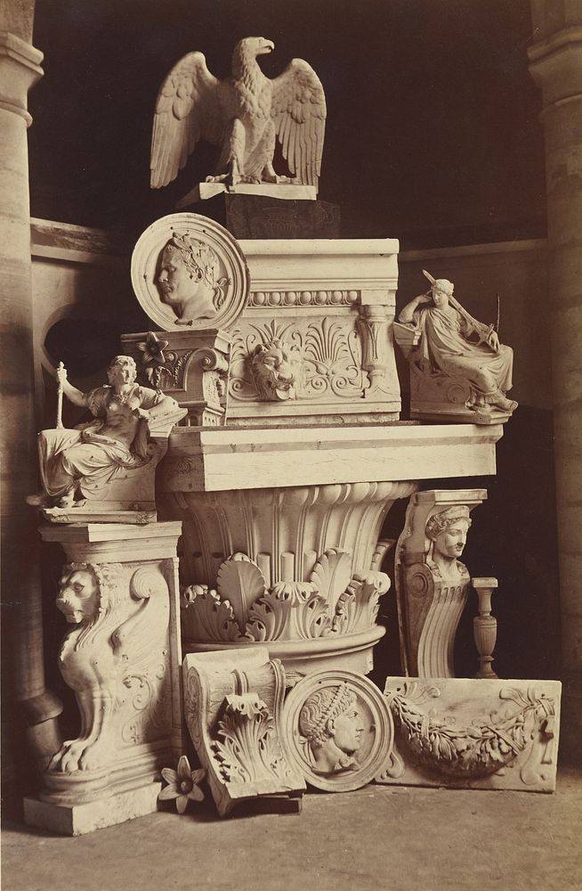Still life of sculpture and architectural fragments by Jean Pierre Philippe Lampué