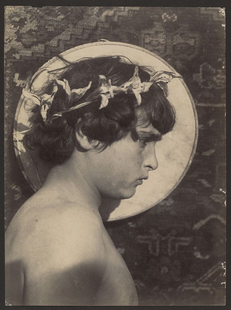 Sicilian Boy with Lily Crown and Halo by Baron Wilhelm von Gloeden