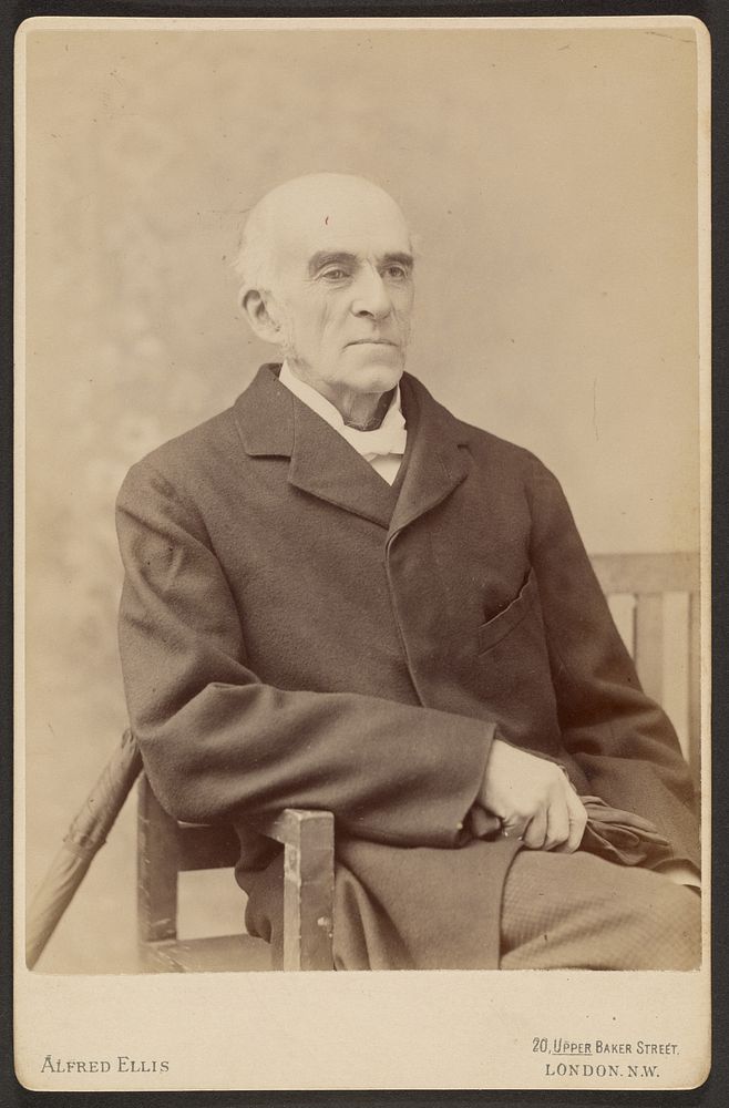 Unidentified older man seated, holding gloves by Alfred Ellis