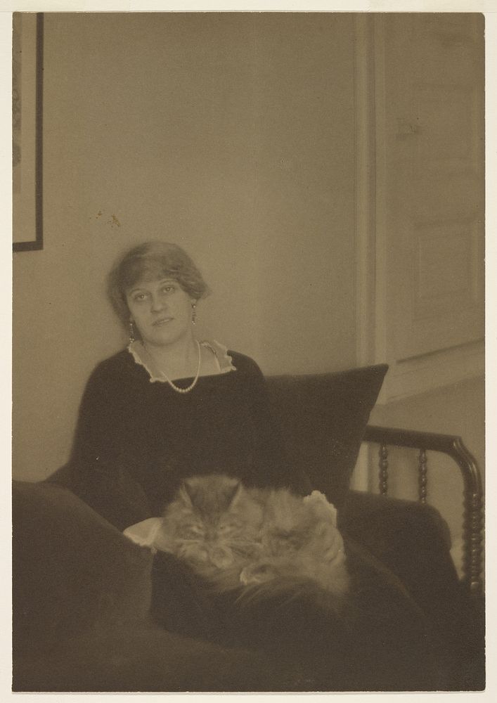 Portrait of a Woman with a Cat by Clarence H White