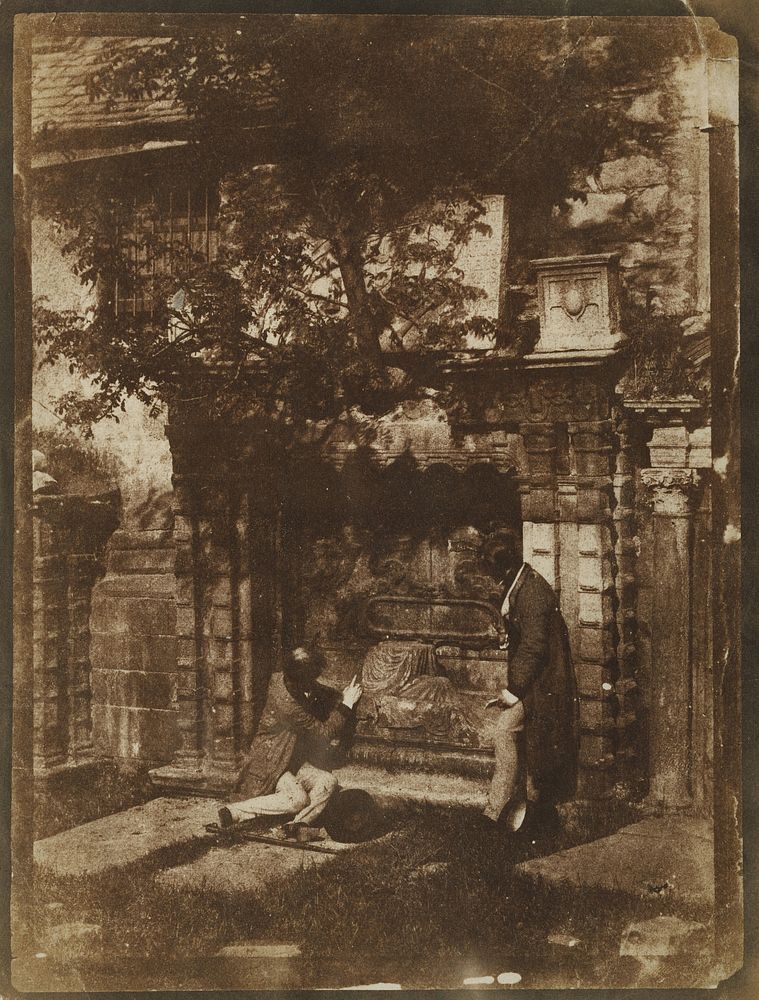 Greyfriars' Churchyard, the Naismith Monument with Thomas Duncan and D. O. Hill by Hill and Adamson