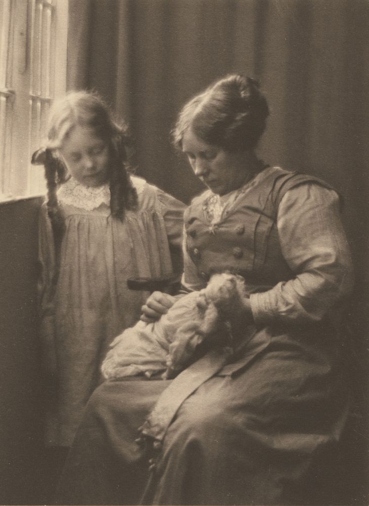 Mrs. Frederick H. Evans, Barbara Evans, and Phyllis the Doll by Frederick H Evans