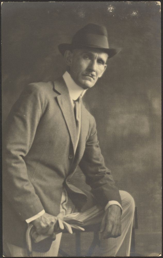 Portrait of a Man with Cane and Gloves by Louis Fleckenstein