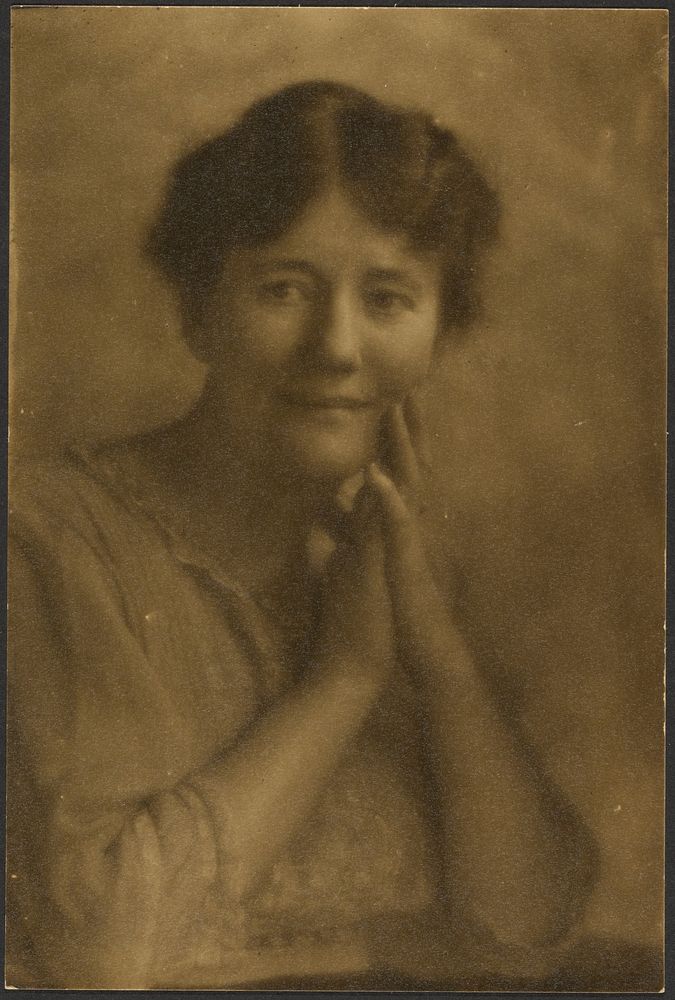 Portrait of a Woman Clasping Hands at Face by Louis Fleckenstein