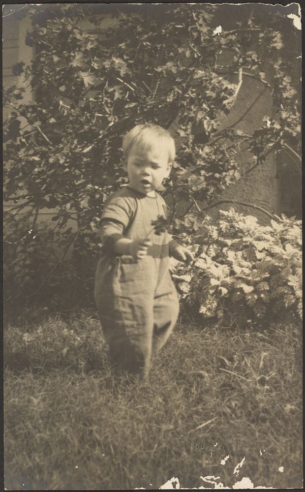Portrait of a Child in Garden by Louis Fleckenstein