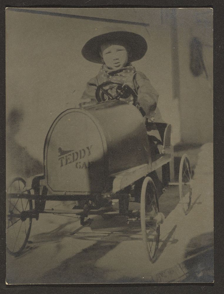 Little Boy Seated in Teddy Car by Louis Fleckenstein