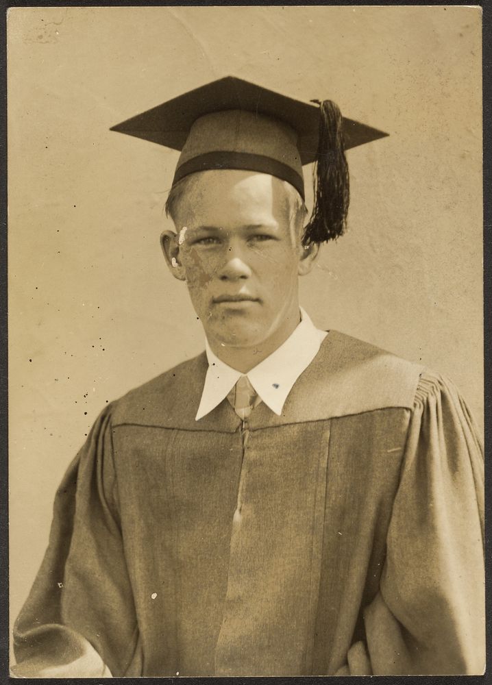 Young Man in Cap and Gown by Louis Fleckenstein