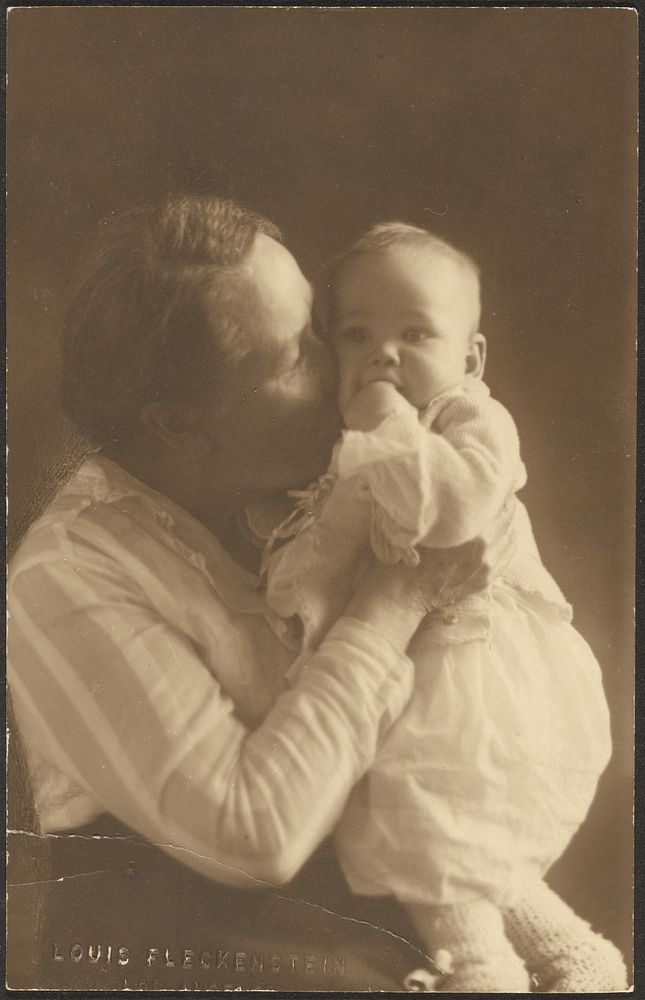 Woman Kissing Baby by Louis Fleckenstein