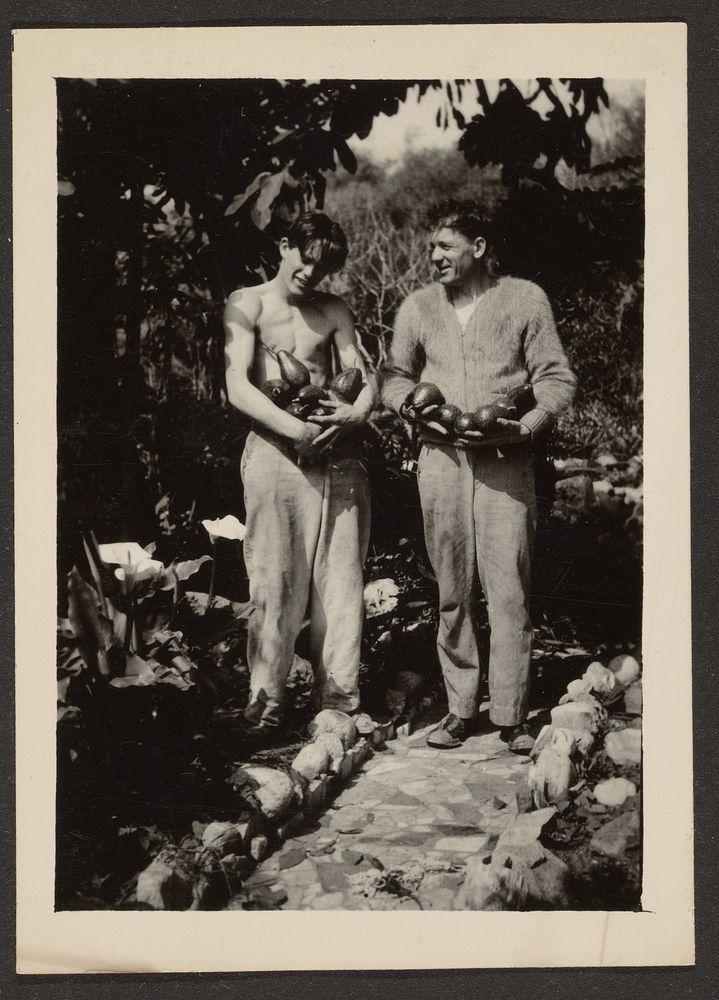 Florence's Husband and Son with Many Avacados by Louis Fleckenstein