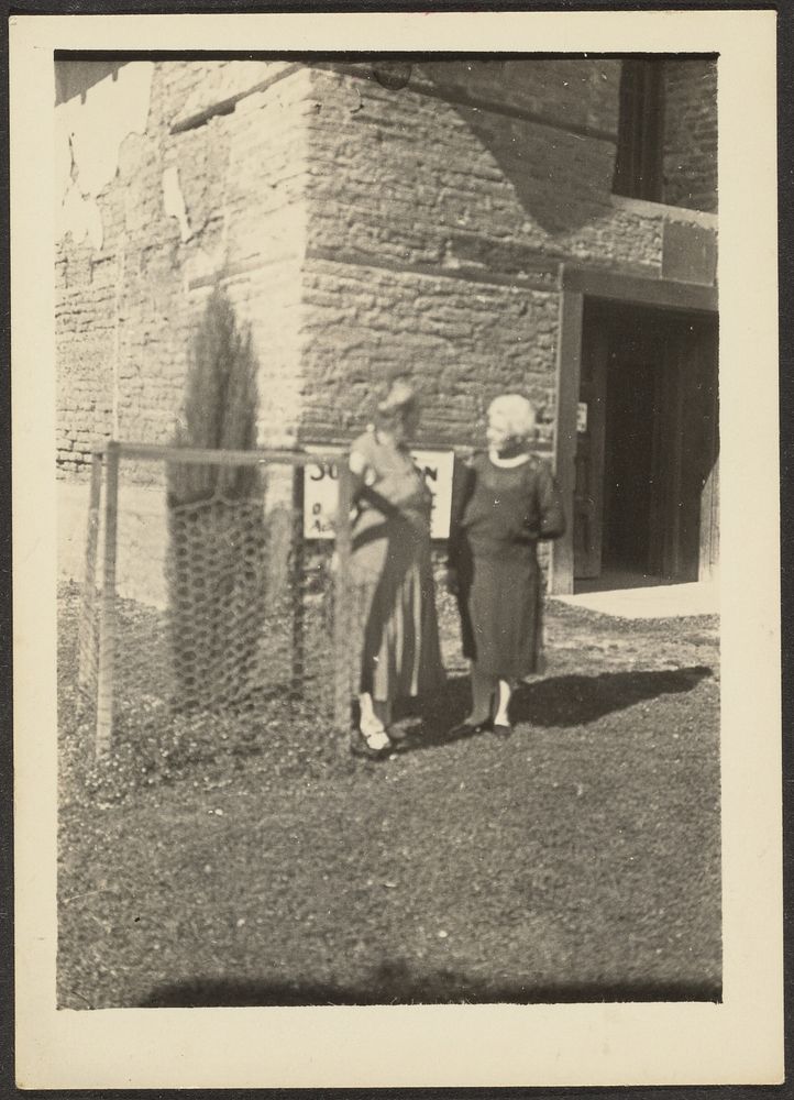 Two Women before Building by Louis Fleckenstein
