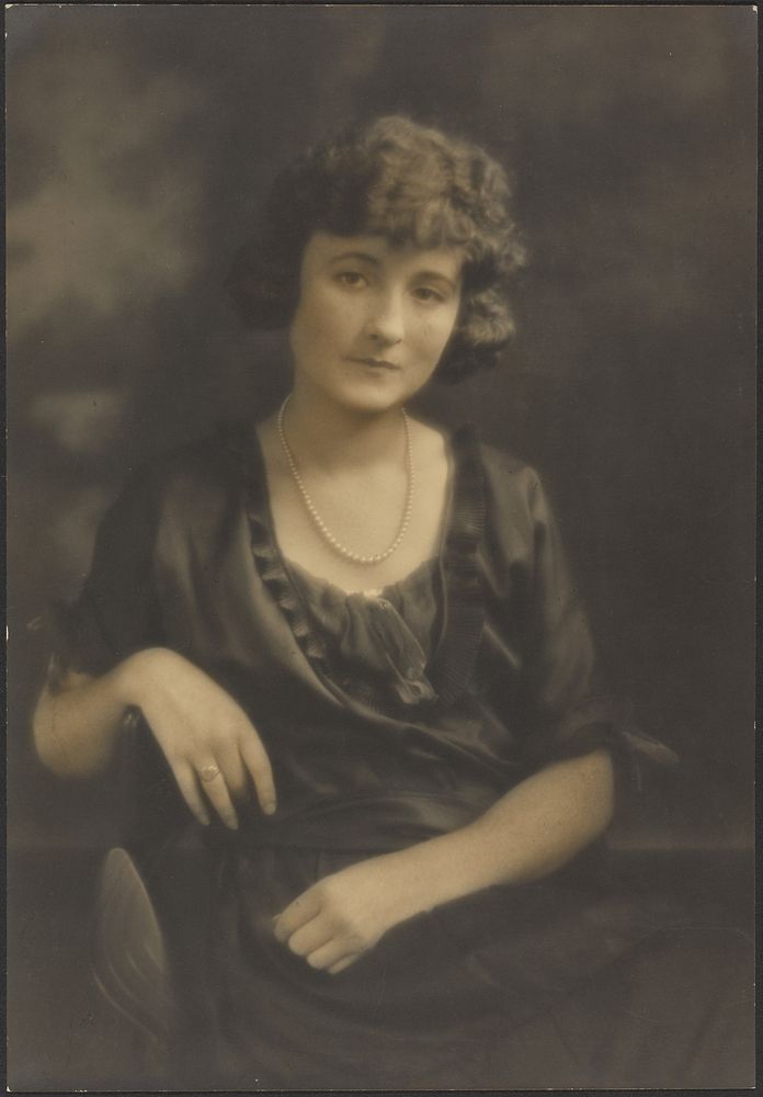 Portrait of a Woman with Pearl Necklace by Louis Fleckenstein
