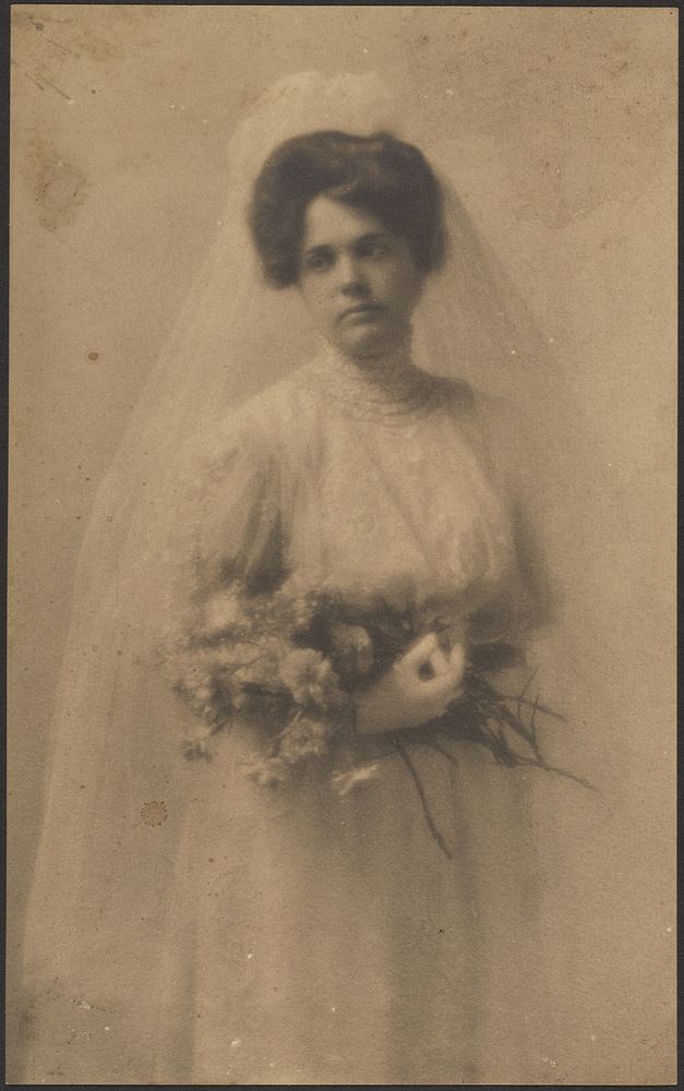 Portrait of a Bride with Bouquet by Louis Fleckenstein