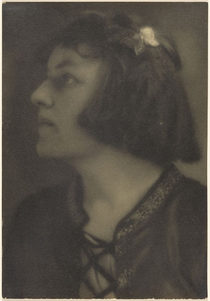 Portrait of a Woman with Butterfly Hair Clip by Louis Fleckenstein
