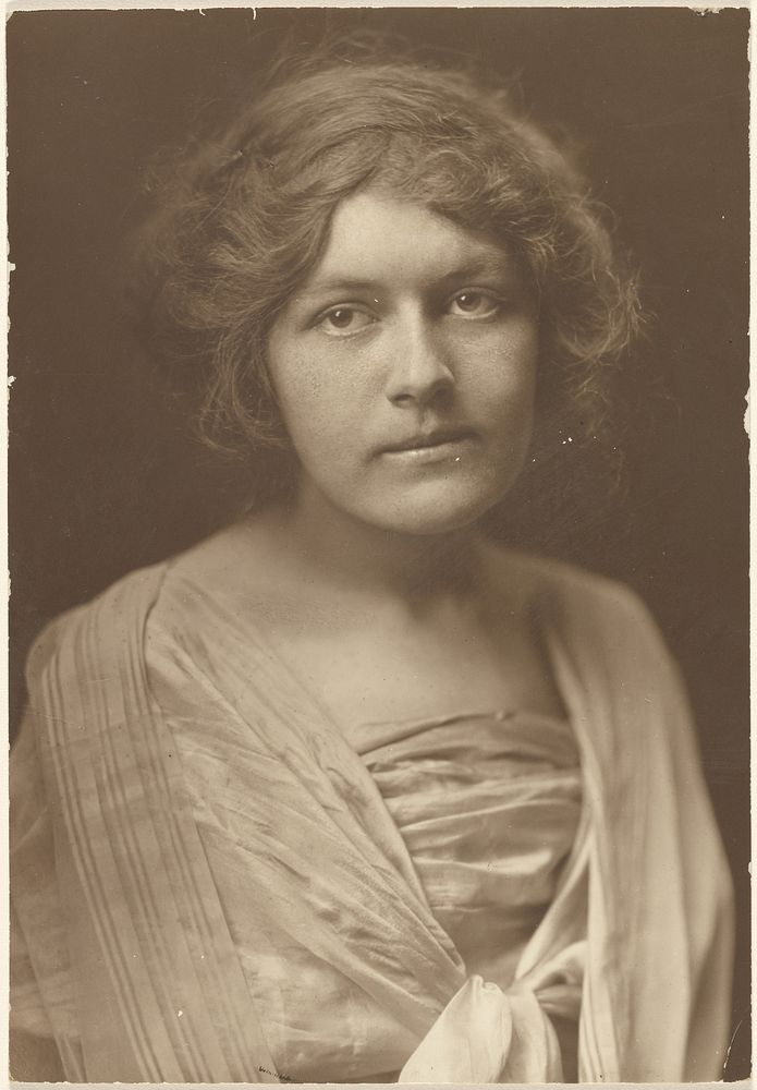 Portrait of a Woman in Silk Dress with Shawl by Louis Fleckenstein