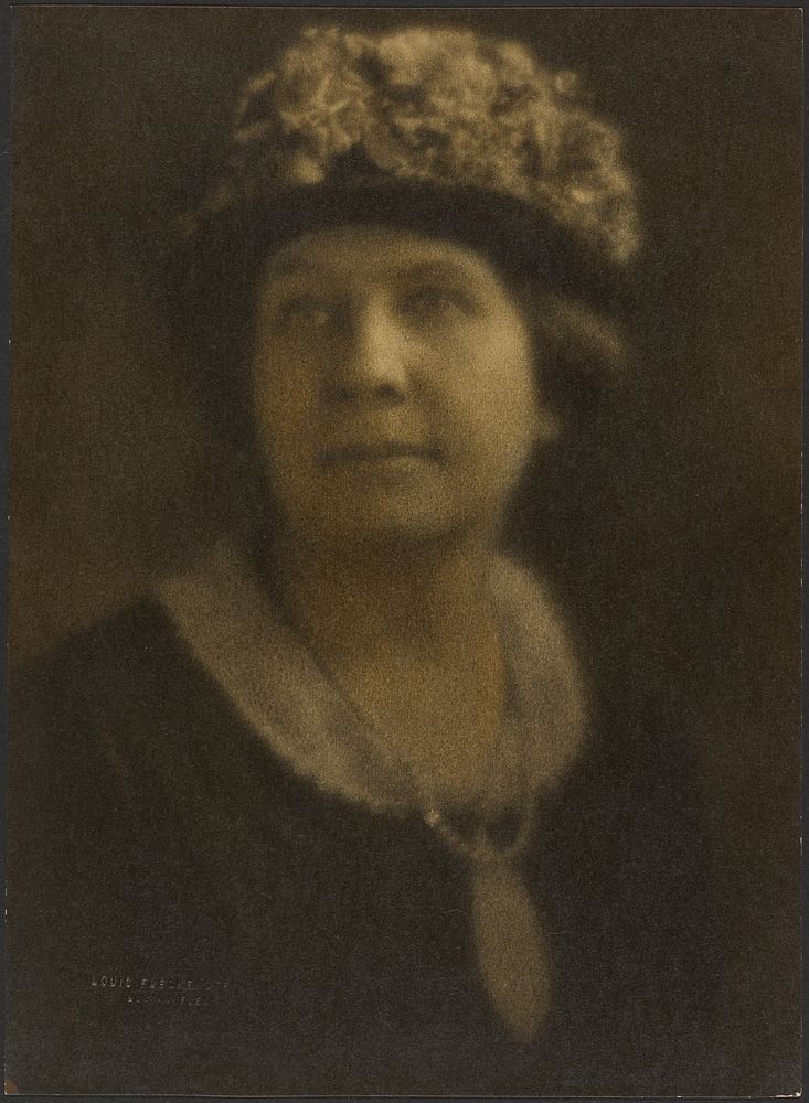 Portrait of a Woman in Floral Hat by Louis Fleckenstein