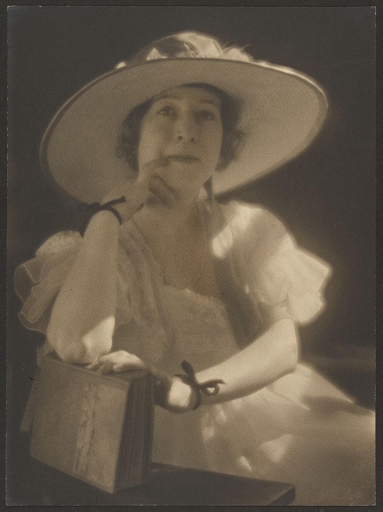 Portrait of a Woman with Ribbons at her Wrists by Louis Fleckenstein