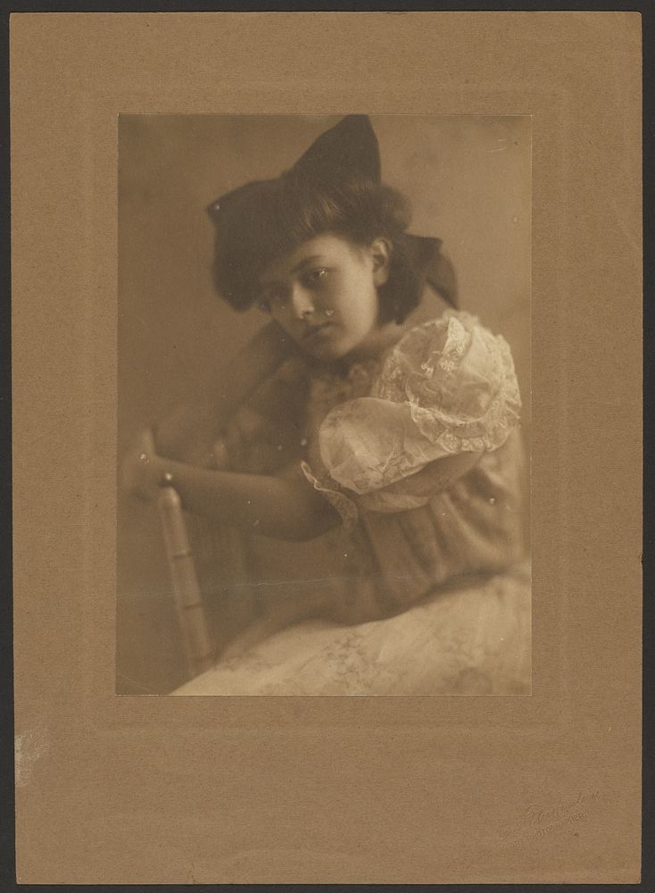 Portrait of a Girl with Large Bow by Louis Fleckenstein