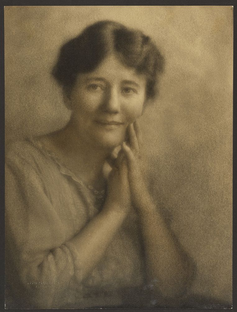 Portrait of a Woman with Hands Clasped at Face by Louis Fleckenstein