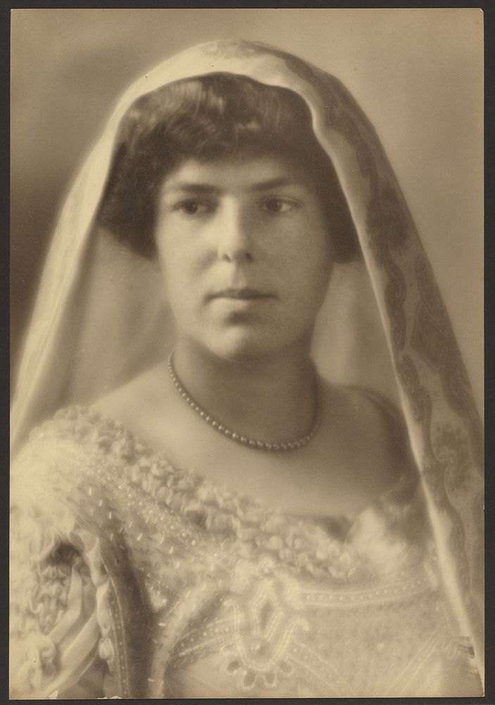 Portrait of a Bride with Beaded Dress by Louis Fleckenstein