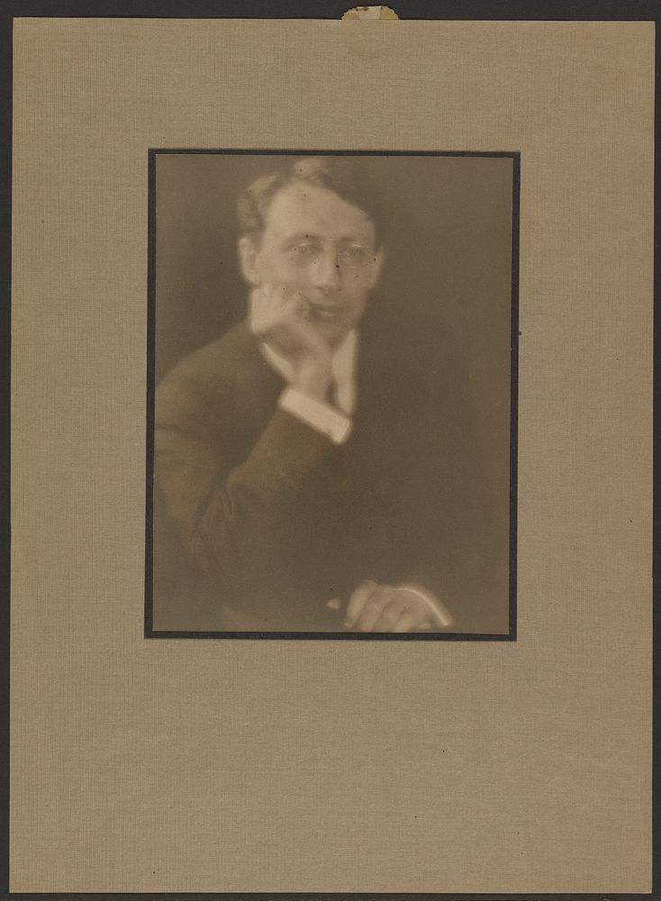 Portrait of a Man Resting Chin on Hand by Louis Fleckenstein
