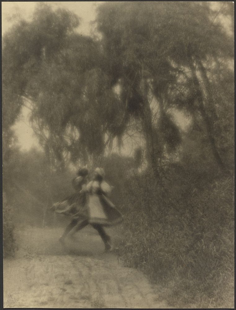 Two Women Dancing in the Woods by Louis Fleckenstein