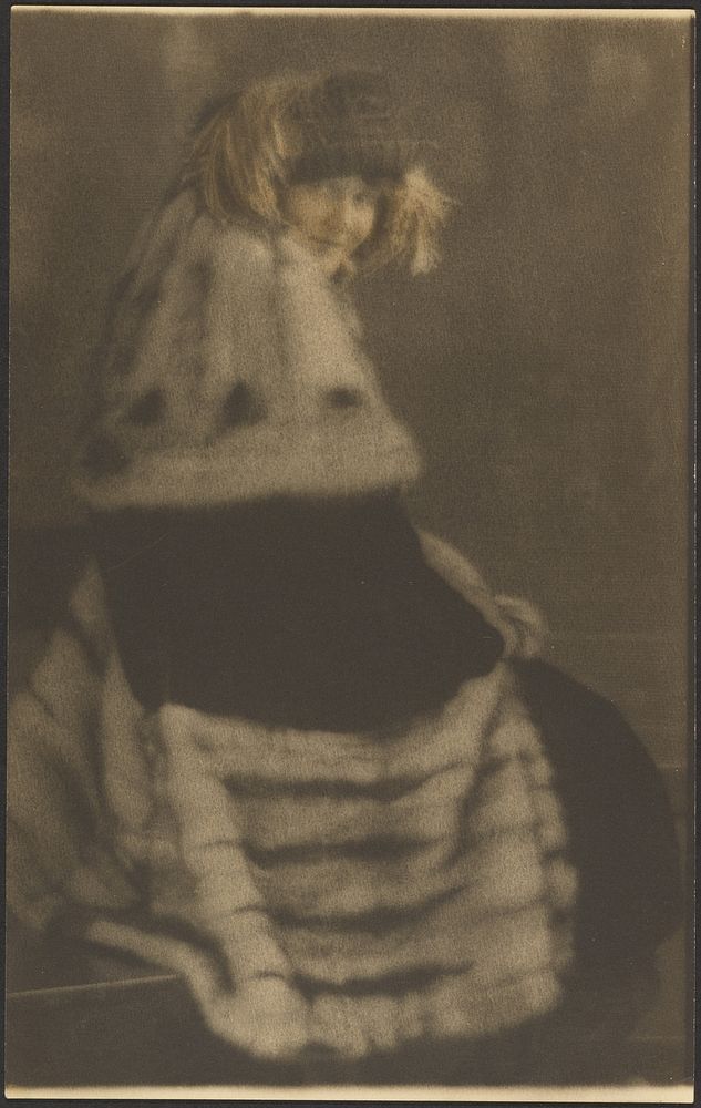 Portrait of a Woman with Fur Cape and Feathered Hat by Louis Fleckenstein