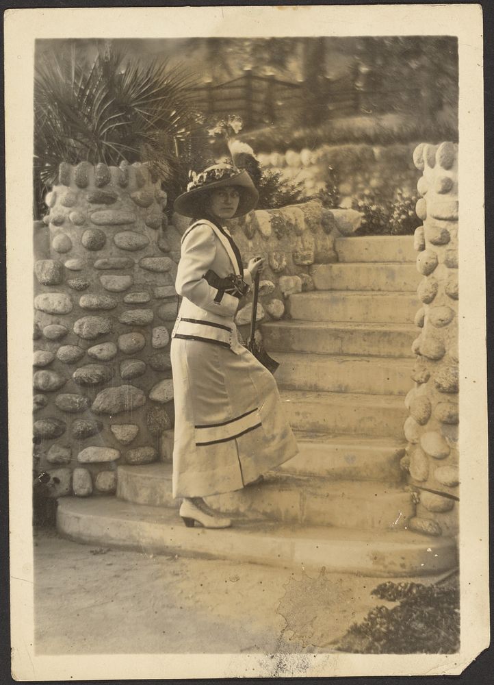 Woman with Camera on Steps by Louis Fleckenstein