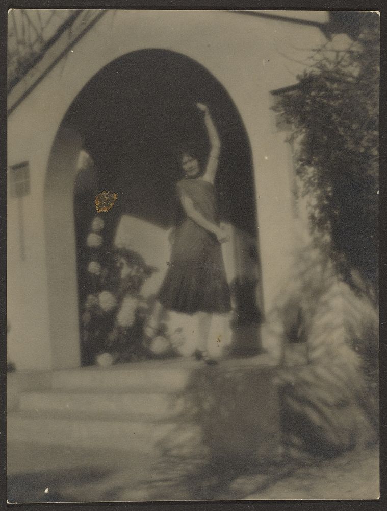 Female Dancer before House by Louis Fleckenstein