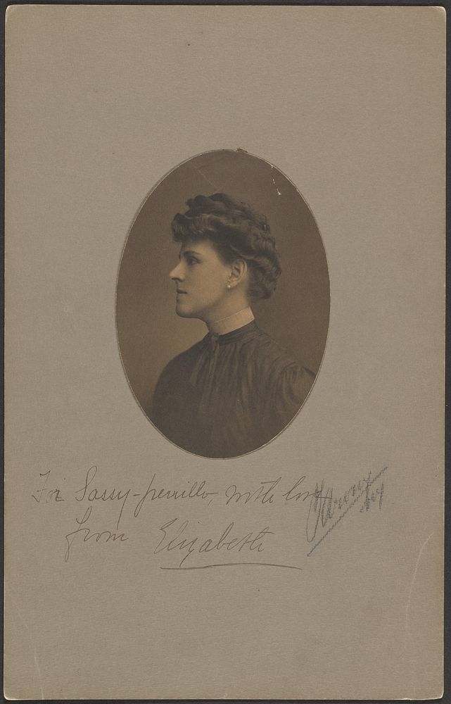 Woman named Elizabeth in profile by Napoleon Sarony