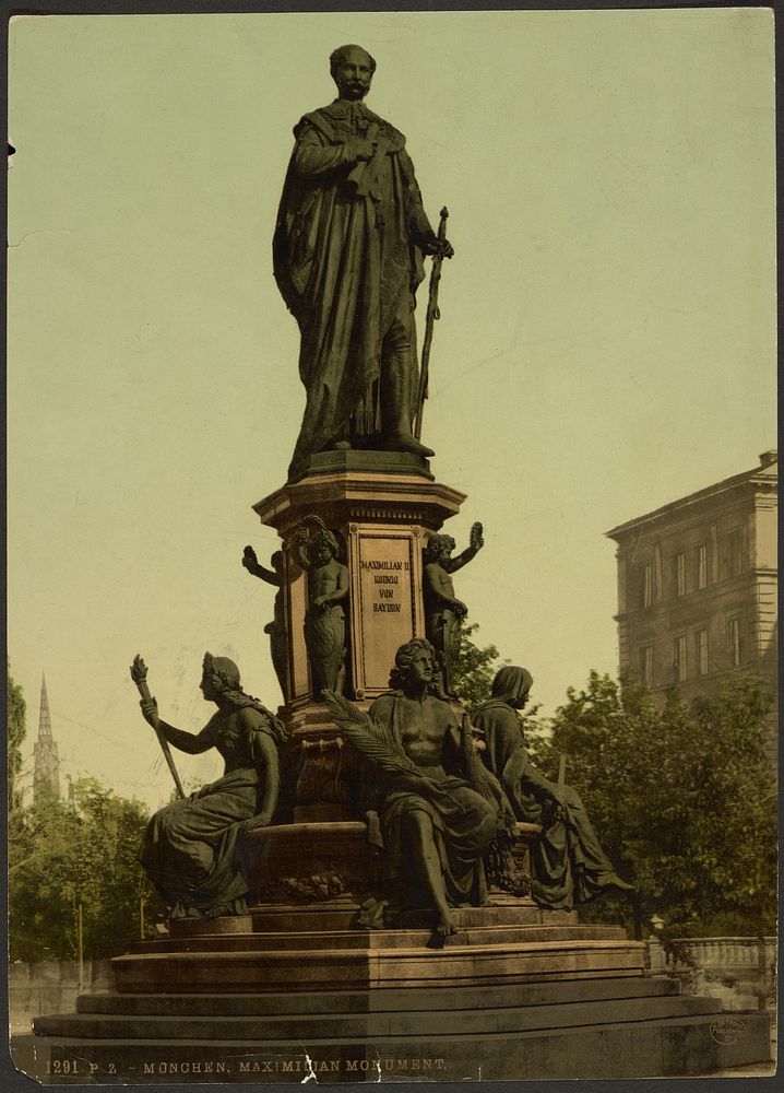 München. Maximilian Monument. by P Z and Detroit Publishing Co