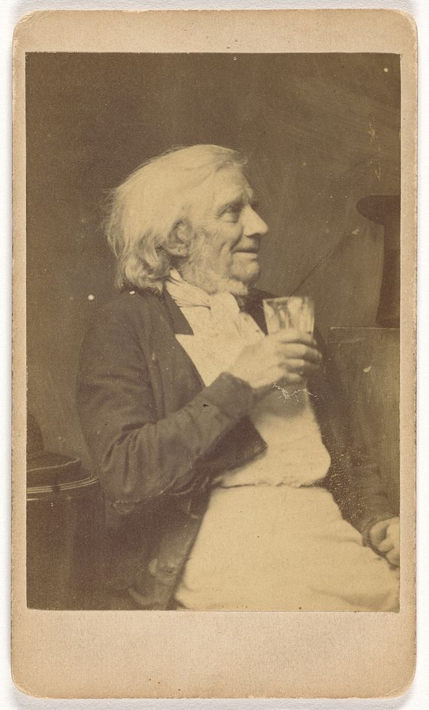 Seated Elderly Man Holding a Glass by Oscar Gustave Rejlander