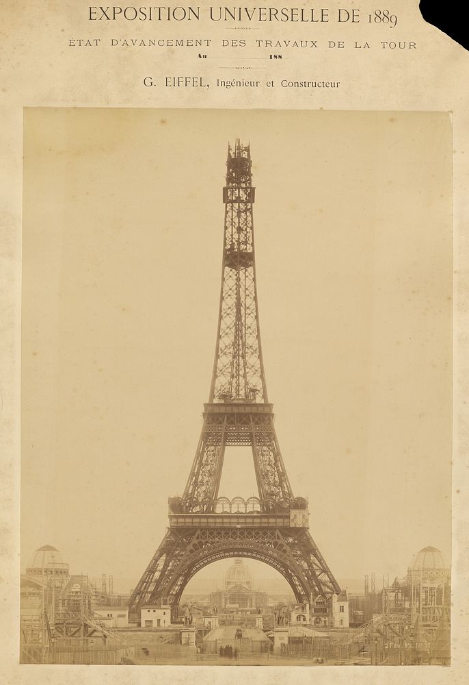 Construction to the top of the intermediate level by Louis Émile Durandelle
