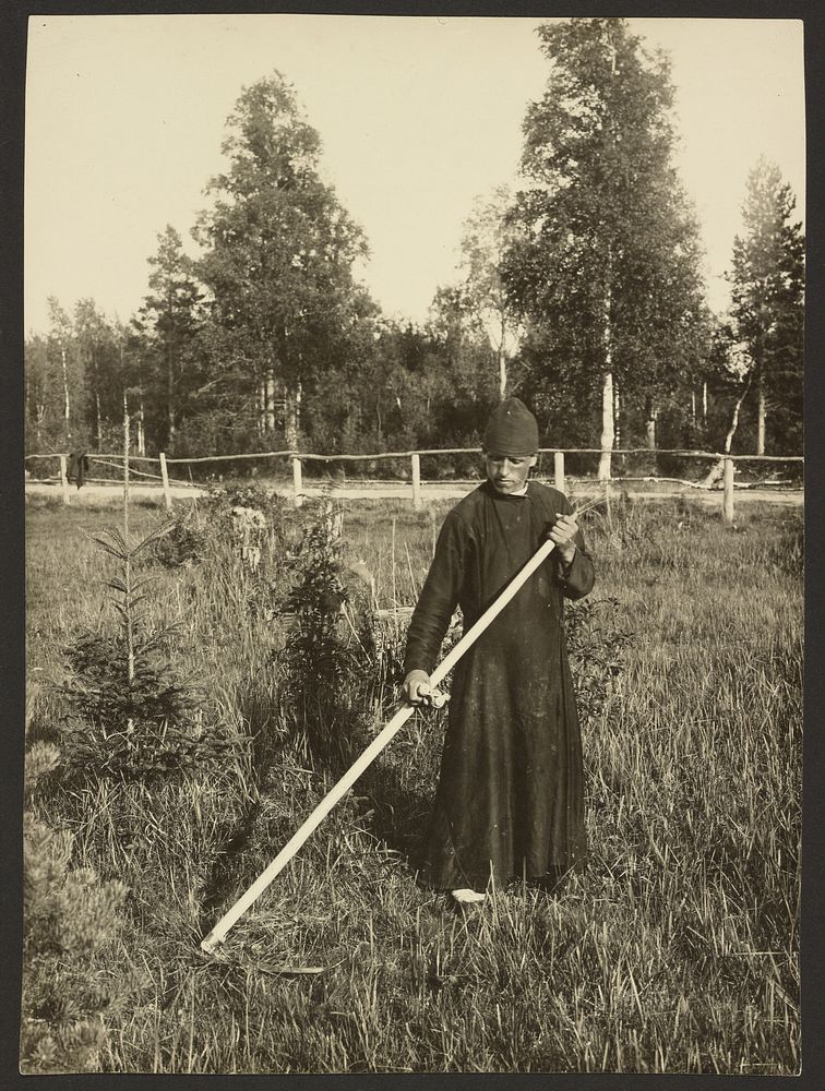 A Monk mowing fields, Makarevsky Retreat by Karl Karlovitz Bulla