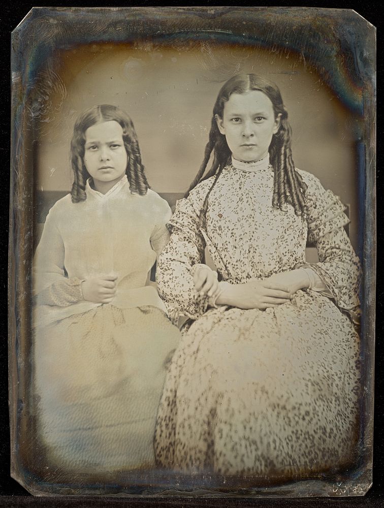 Portrait of Two Young Girls with Ringlets by Jacob Byerly