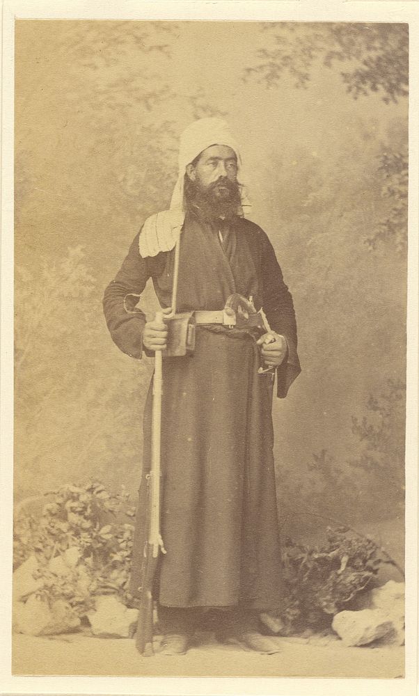 Moine grec. [Monk armed with pistol and rifle]. by William J Stillman