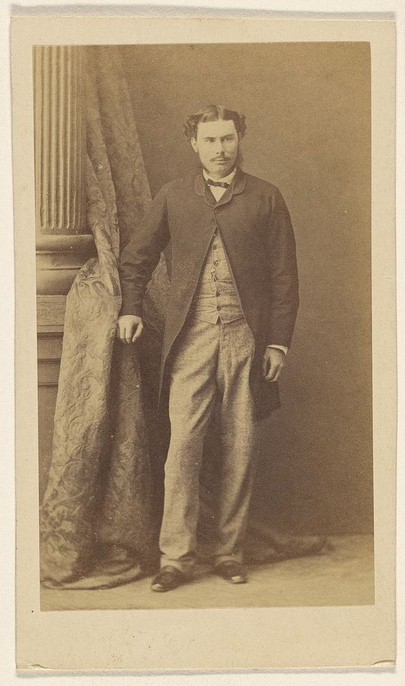 Unidentified man with moustache, standing by F Schwarzschild