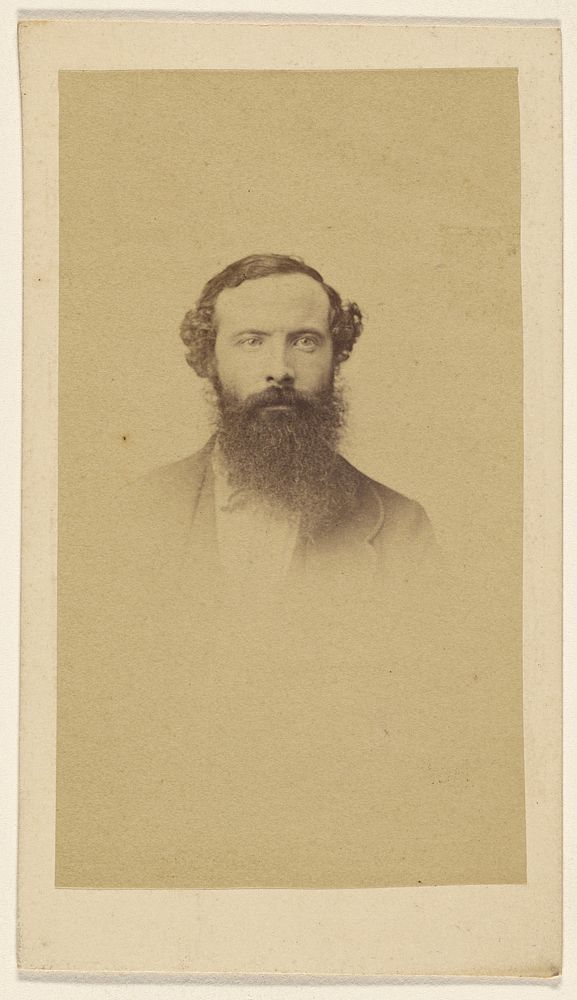 Unidentified full-bearded man, in vignette-style by F Schwarzschild