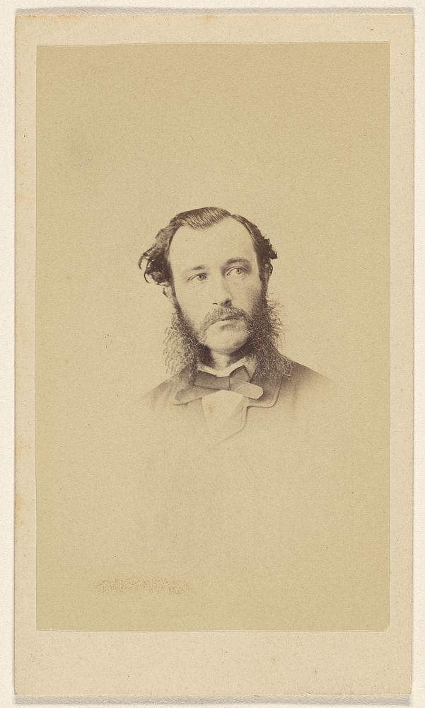 Unidentified man with moustache & long muttonchops, in vignette-style by F Schwarzschild