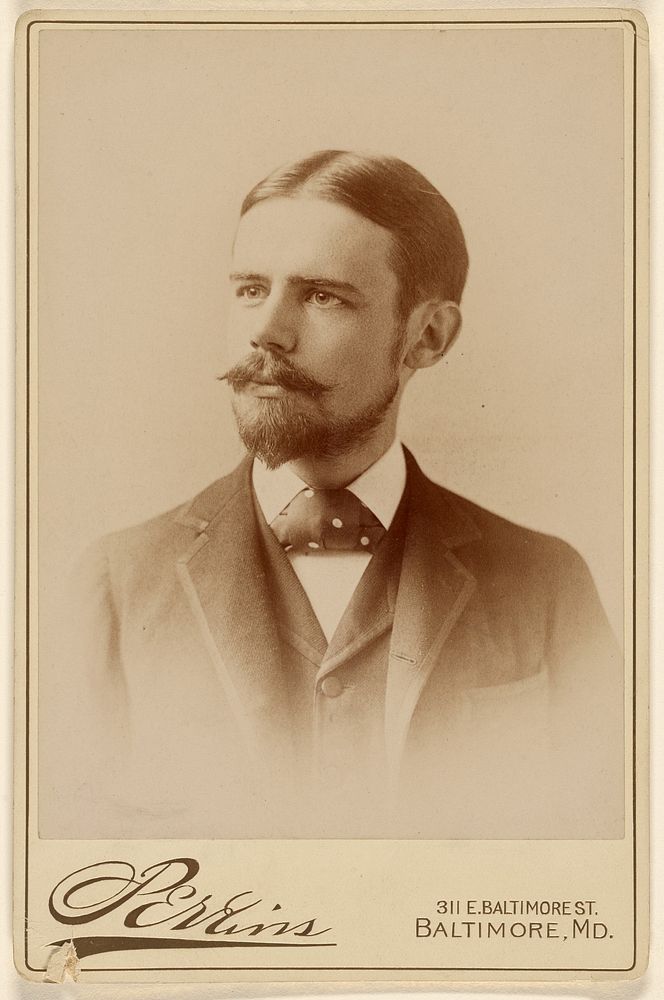 Unidentified man with moustache and well-groomed beard by Perkins