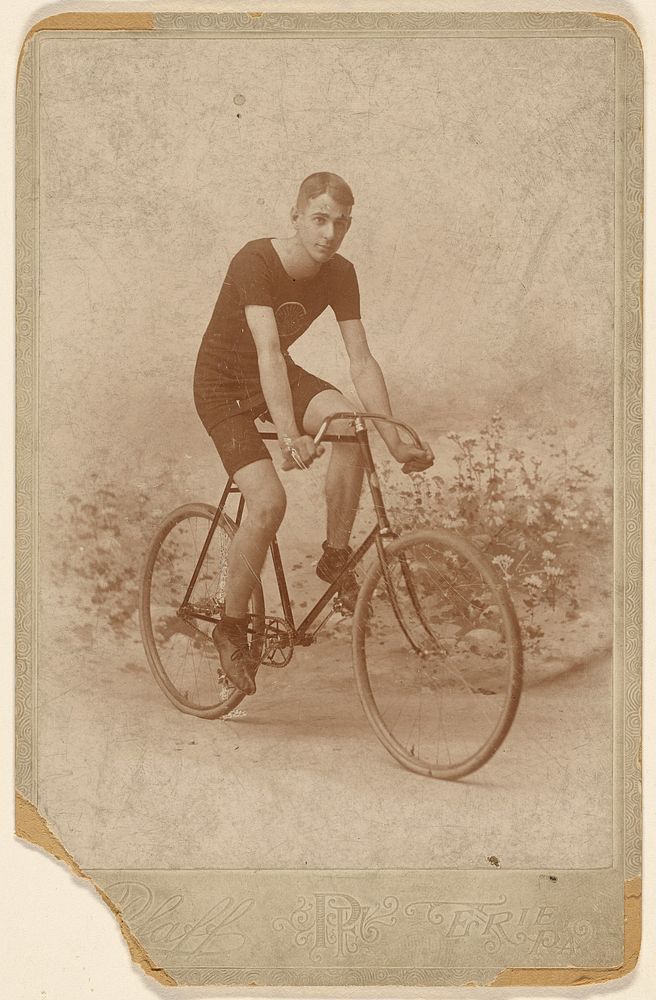 Male racer on bicycle by Fred Pfaff