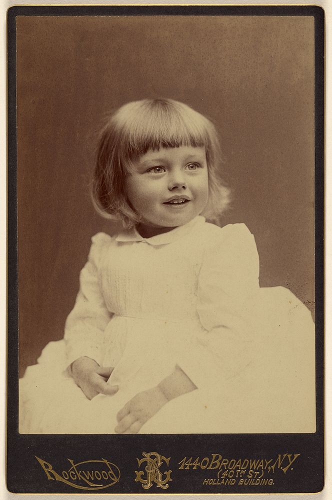 Unidentified little girl, seated by George Gardner Rockwood