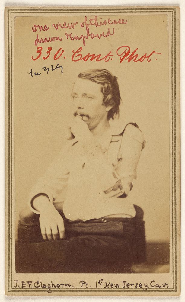 J.E.F. Cleghorn Pt. 1st New Jersey Cav. [Civil War victim] by Decamp and Crane