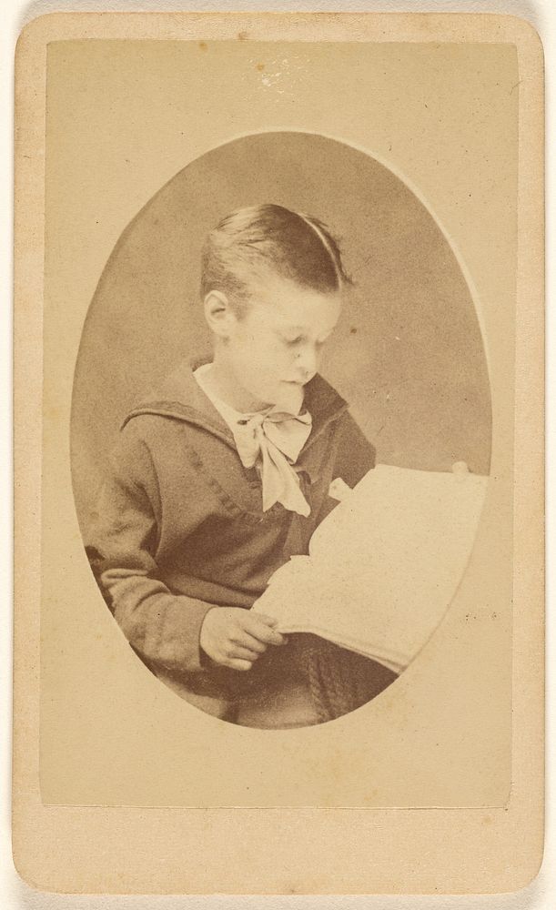 Unidentified boy reading, in oval style by F G Handel