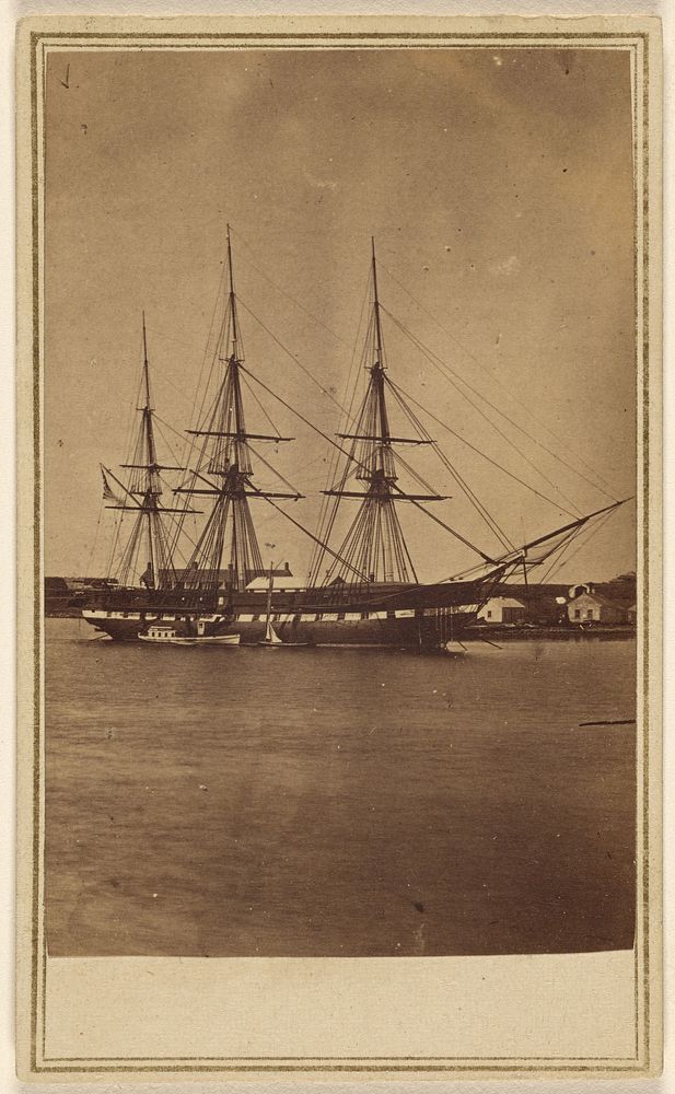 The Commodore's flag ship - Frigate Constitution at Naval Station Newport R.I. by J A Williams