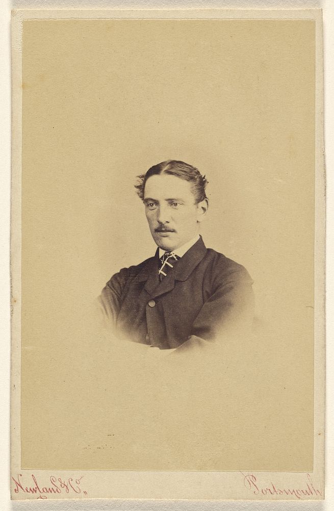 Man in moustache, in vignette style by Newland and Company