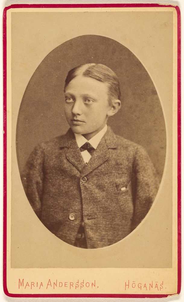 Unidentified boy, in oval style by Maria Andersson