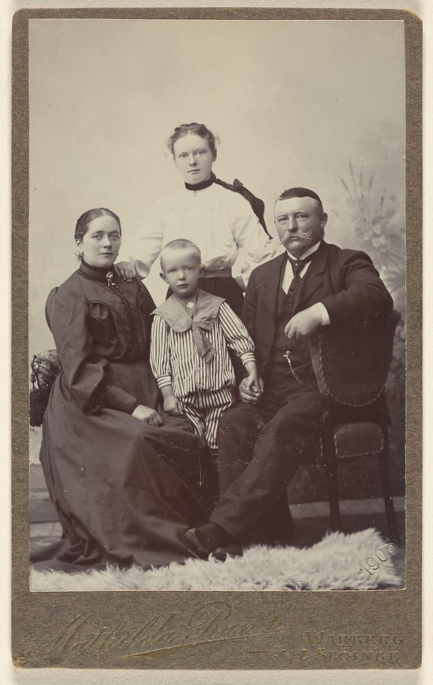 Unidentified family: mother, father and two children by Mathilda Ranch
