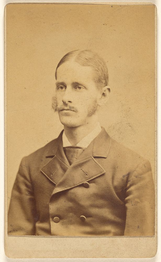 Unidentified man with moustache and muttonchops, seated by A M Gorman
