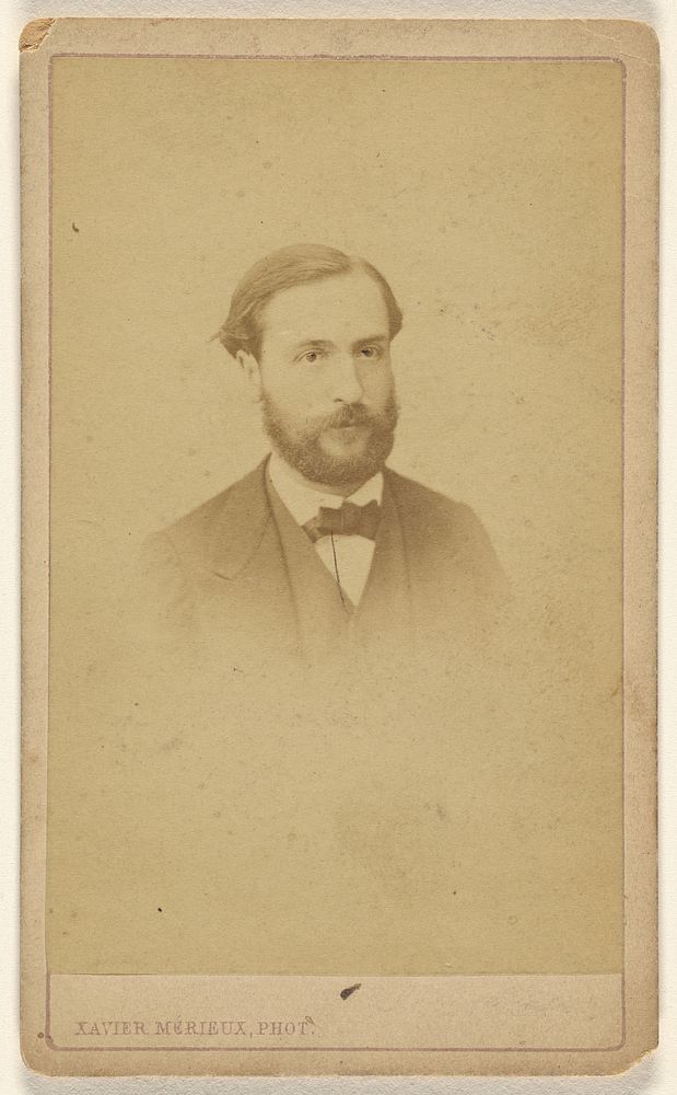 Unidentified bearded man, printed in vignette-style by Xavier Merieux