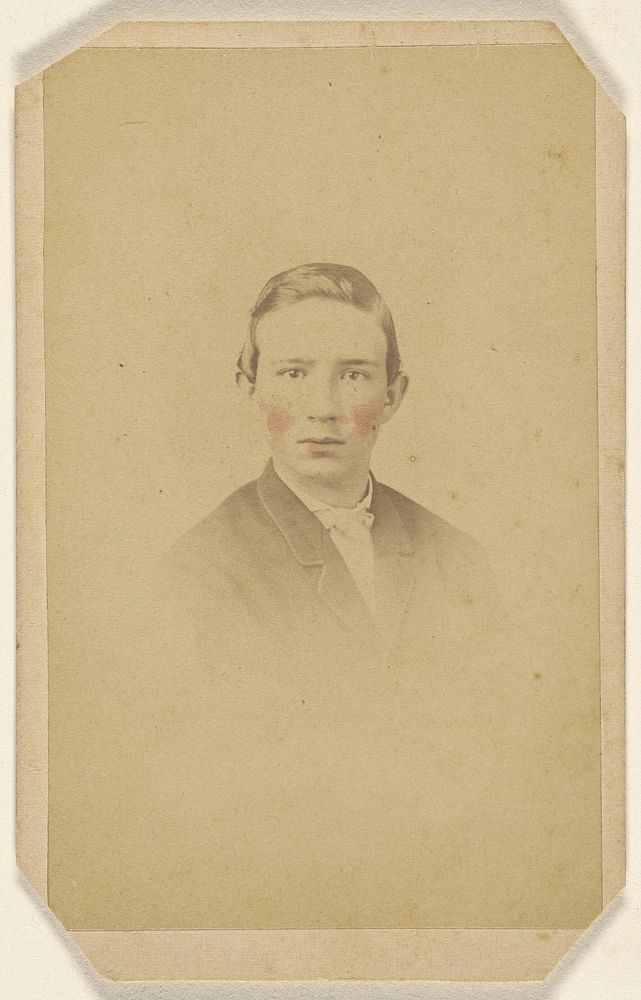 Unidentified young man, printed in vignette-style by Isaac Rehn and Sons